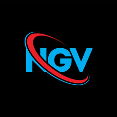 NGV logo. NGV letter. NGV letter logo design. Initials NGV logo linked with circle and uppercase monogram logo. NGV typography for technology, business and real estate brand.