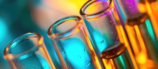 Macro image of a test tube containing a formula.