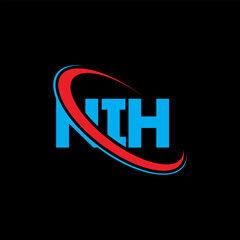 NIH logo. NIH letter. NIH letter logo design. Initials NIH logo linked with circle and uppercase monogram logo. NIH typography for technology, business and real estate brand.