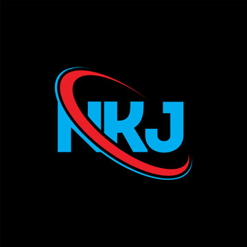 NKJ logo. NKJ letter. NKJ letter logo design. Initials NKJ logo linked with circle and uppercase monogram logo. NKJ typography for technology, business and real estate brand.
