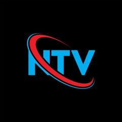 NTV logo. NTV letter. NTV letter logo design. Initials NTV logo linked with circle and uppercase monogram logo. NTV typography for technology, business and real estate brand.