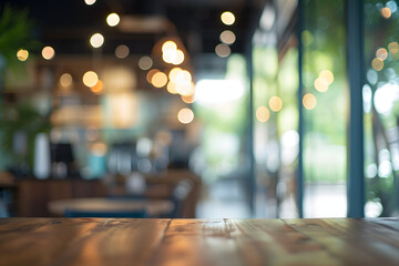 Abstract blur interior coffee shop or cafe for background. - obrazy, fototapety, plakaty