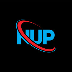 NUP logo. NUP letter. NUP letter logo design. Initials NUP logo linked with circle and uppercase monogram logo. NUP typography for technology, business and real estate brand.