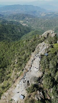 La Bufa Lookout At The Top Of The Mountain, San Sebastian Del Oeste, Mexico. Vertical Video