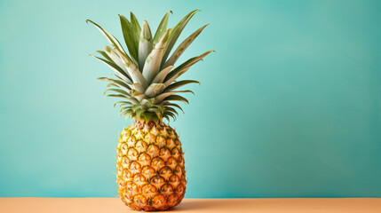 Pineapple on wooden background