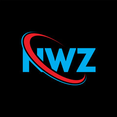 Fototapeta na wymiar NWZ logo. NWZ letter. NWZ letter logo design. Initials NWZ logo linked with circle and uppercase monogram logo. NWZ typography for technology, business and real estate brand.