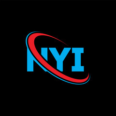 NYI logo. NYI letter. NYI letter logo design. Initials NYI logo linked with circle and uppercase monogram logo. NYI typography for technology, business and real estate brand.