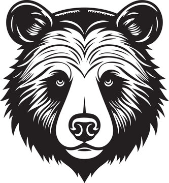 Bear head illustration vector silhouette
