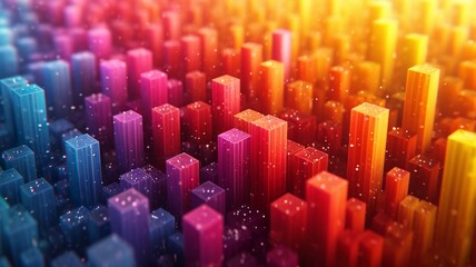 A stunning 3D render of an abstract multicolor spectrum ,generative ai