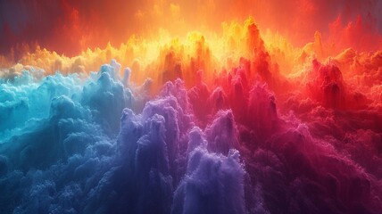 Obraz na płótnie Canvas A stunning 3D render of an abstract multicolor spectrum ,generative ai