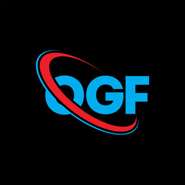 OGF logo. OGF letter. OGF letter logo design. Initials OGF logo linked with circle and uppercase monogram logo. OGF typography for technology, business and real estate brand.