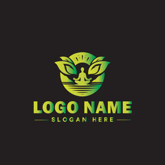 Health logo clinic medical wellness fitness spa yoga sports logo and icon symbol clean flat modern minimalist business logo design editable vector