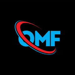 OMF logo. OMF letter. OMF letter logo design. Initials OMF logo linked with circle and uppercase monogram logo. OMF typography for technology, business and real estate brand.