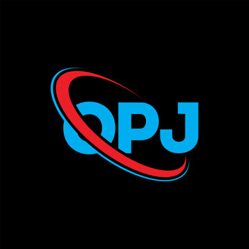 OPJ logo. OPJ letter. OPJ letter logo design. Initials OPJ logo linked with circle and uppercase monogram logo. OPJ typography for technology, business and real estate brand.