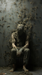 Post traumatic stress disorder concept surreal design