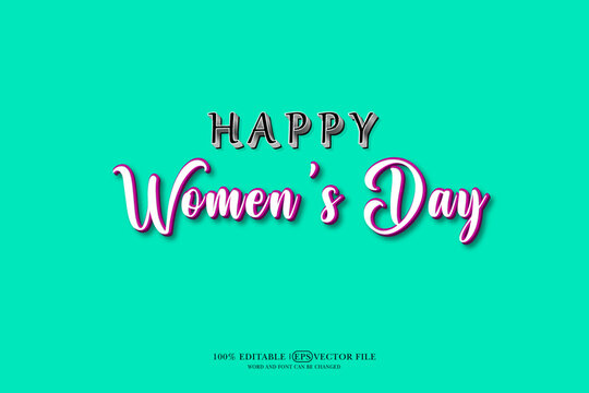 wonderful Women's Day. Free vector 3D editable text effect template