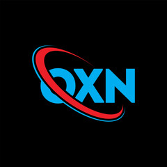 OXN logo. OXN letter. OXN letter logo design. Initials OXN logo linked with circle and uppercase monogram logo. OXN typography for technology, business and real estate brand.