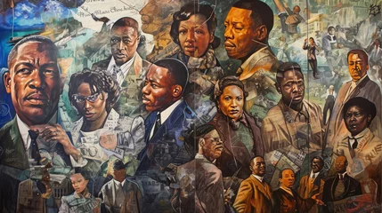 Fotobehang Design a mural that depicts significant moments and individuals in Black History Month © MKhalid
