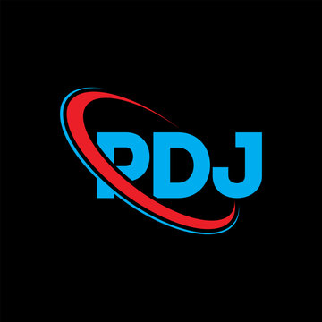 PDJ logo. PDJ letter. PDJ letter logo design. Initials PDJ logo linked with circle and uppercase monogram logo. PDJ typography for technology, business and real estate brand.