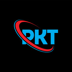 PKT logo. PKT letter. PKT letter logo design. Initials PKT logo linked with circle and uppercase monogram logo. PKT typography for technology, business and real estate brand. - obrazy, fototapety, plakaty