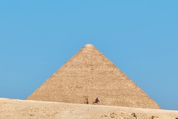 Giza, Egypt - December 24 2023: The Great Pyramid Khufu (Cheops) in Giza Plateau, Cairo