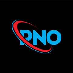 PNO logo. PNO letter. PNO letter logo design. Initials PNO logo linked with circle and uppercase monogram logo. PNO typography for technology, business and real estate brand.