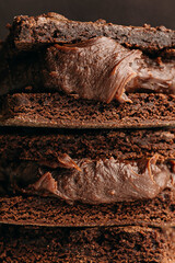 Chocolate brownie with milk brigadeiro filling