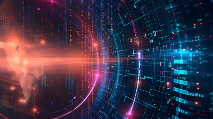 Background featuring abstract art influenced by futuristic digital data theme