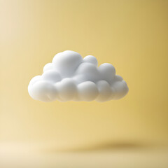 One cloud on yellow background