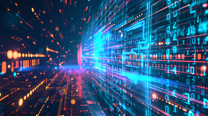 Background illustration with an abstract futuristic data art style