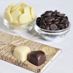 Cacao butter and crude cacao - ingredients of chocolate