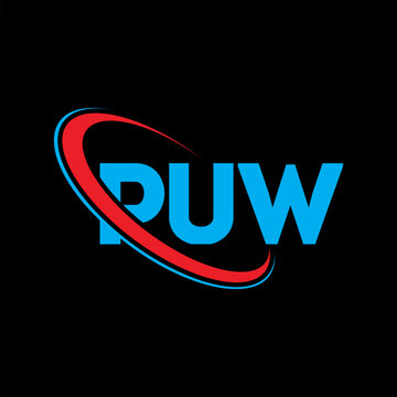 PUW logo. PUW letter. PUW letter logo design. Initials PUW logo linked with circle and uppercase monogram logo. PUW typography for technology, business and real estate brand.