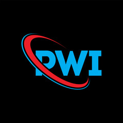 PWI logo. PWI letter. PWI letter logo design. Initials PWI logo linked with circle and uppercase monogram logo. PWI typography for technology, business and real estate brand.