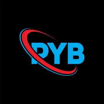PYB logo. PYB letter. PYB letter logo design. Initials PYB logo linked with circle and uppercase monogram logo. PYB typography for technology, business and real estate brand.