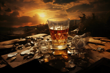 Representative image of alcohol addiction - obrazy, fototapety, plakaty