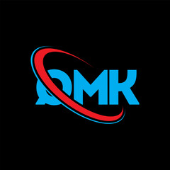 QMK logo. QMK letter. QMK letter logo design. Initials QMK logo linked with circle and uppercase monogram logo. QMK typography for technology, business and real estate brand.