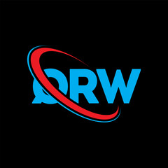 QRW logo. QRW letter. QRW letter logo design. Initials QRW logo linked with circle and uppercase monogram logo. QRW typography for technology, business and real estate brand.