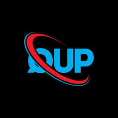 QUP logo. QUP letter. QUP letter logo design. Initials QUP logo linked with circle and uppercase monogram logo. QUP typography for technology, business and real estate brand.