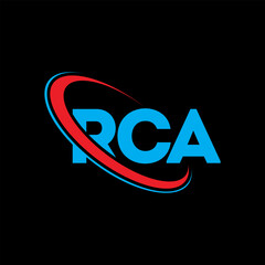 RCA logo. RCA letter. RCA letter logo design. Intitials RCA logo linked with circle and uppercase monogram logo. RCA typography for technology, business and real estate brand.