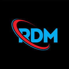 RDM logo. RDM letter. RDM letter logo design. Initials RDM logo linked with circle and uppercase monogram logo. RDM typography for technology, business and real estate brand.
