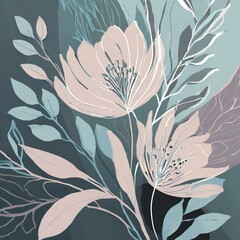 Pastel Blooms and Leaves: A Botanical Tapestry of Freshness and Nature