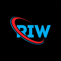RIW logo. RIW letter. RIW letter logo design. Initials RIW logo linked with circle and uppercase monogram logo. RIW typography for technology, business and real estate brand.
