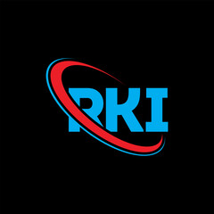 Fototapeta na wymiar RKI logo. RKI letter. RKI letter logo design. Initials RKI logo linked with circle and uppercase monogram logo. RKI typography for technology, business and real estate brand.
