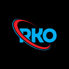 RKO logo. RKO letter. RKO letter logo design. Initials RKO logo linked with circle and uppercase monogram logo. RKO typography for technology, business and real estate brand.