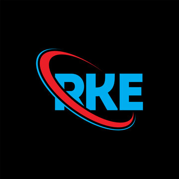 RKE logo. RKE letter. RKE letter logo design. Initials RKE logo linked with circle and uppercase monogram logo. RKE typography for technology, business and real estate brand.