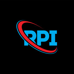 RPI logo. RPI letter. RPI letter logo design. Initials RPI logo linked with circle and uppercase monogram logo. RPI typography for technology, business and real estate brand.