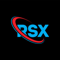 RSX logo. RSX letter. RSX letter logo design. Initials RSX logo linked with circle and uppercase monogram logo. RSX typography for technology, business and real estate brand.