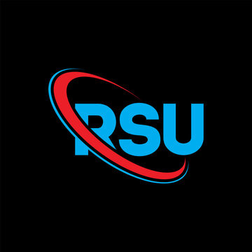 RSU logo. RSU letter. RSU letter logo design. Initials RSU logo linked with circle and uppercase monogram logo. RSU typography for technology, business and real estate brand.