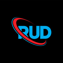 RUD logo. RUD letter. RUD letter logo design. Initials RUD logo linked with circle and uppercase monogram logo. RUD typography for technology, business and real estate brand.