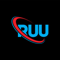 RUU logo. RUU letter. RUU letter logo design. Initials RUU logo linked with circle and uppercase monogram logo. RUU typography for technology, business and real estate brand.